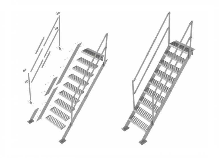 Building site staircase - safety, temporary staircase
