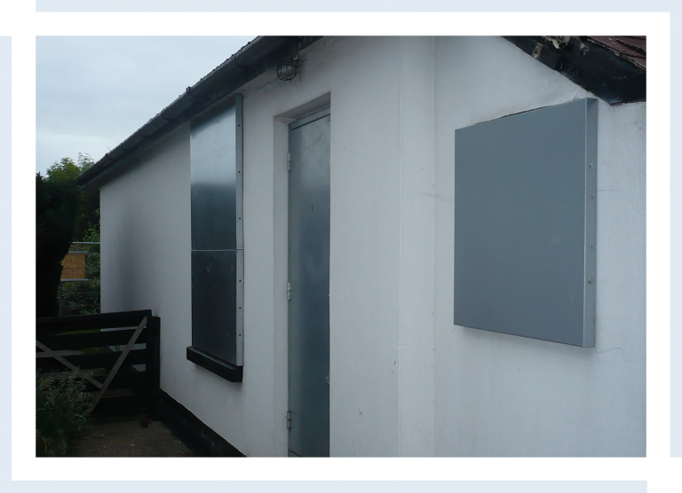 picture of building site safety doors and windows (on a building)